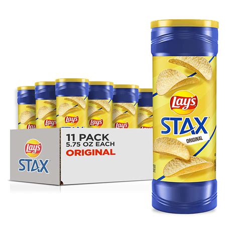 Buy Lays Stax Potato Crisps Original 575 Ounce Pack Of 11 Online