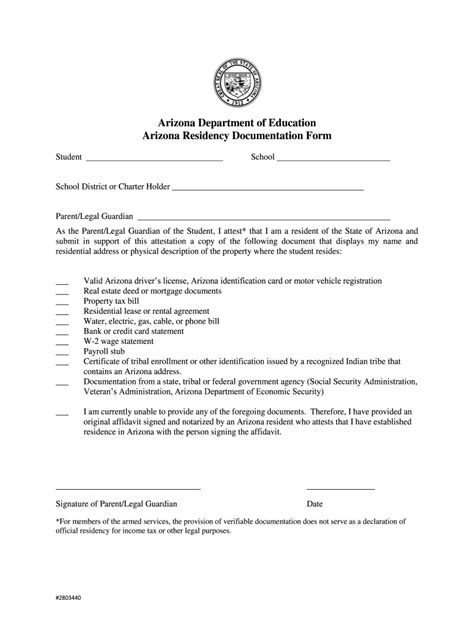 Arizona Residency Form Fill Out And Sign Online Dochub