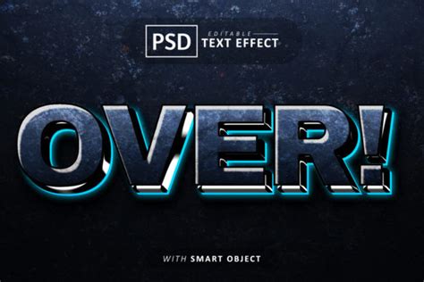 Over 3d Text Effect Editable Graphic By Aglonemadesign · Creative Fabrica