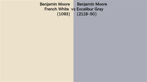 Benjamin Moore French White Vs Excalibur Gray Side By Side Comparison
