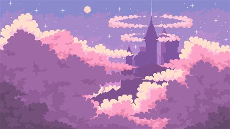 Pixilart Magic Castle Pixel Art Background Pixel Art Landscape