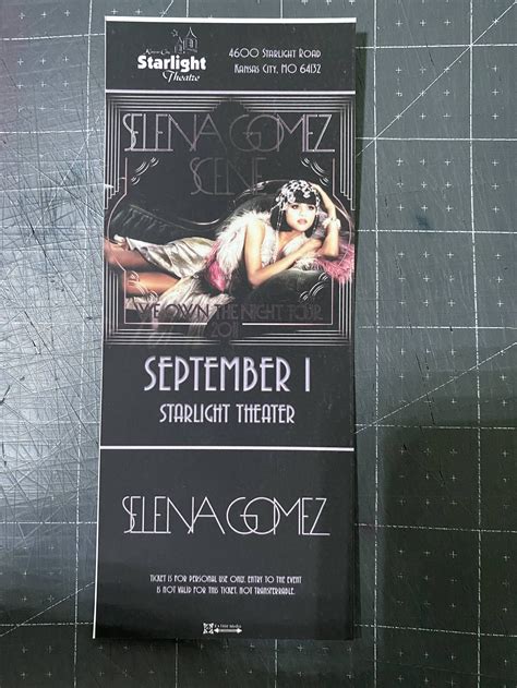 Selena Gomez Commemorative Concert Tickets Series Etsy