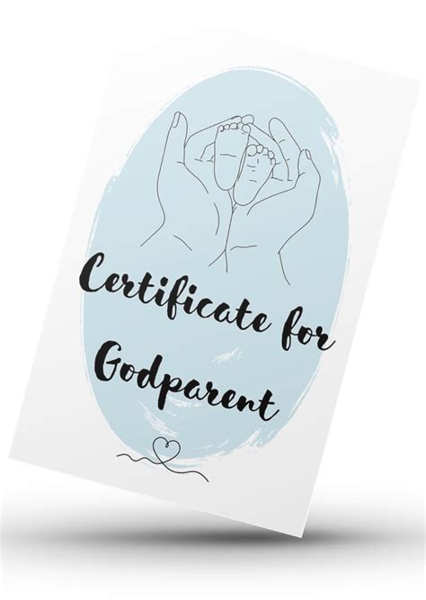 Godparent Certificate Printable Card Digital Card Etsy