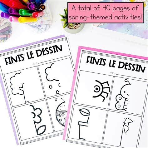 French Spring Activities Worksheets for Early Finishers Activités j
