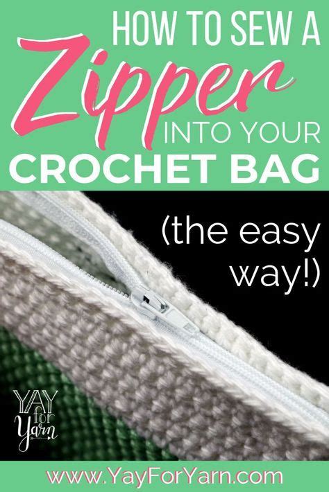 How To Sew A Zipper Into Your Crochet Bag The Easy Way Yay For