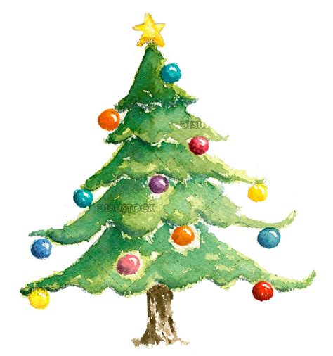 Christmas Tree In Watercolor Illustrations From Dibustock Childrens