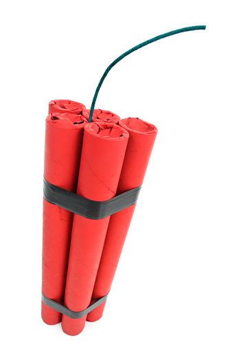 Bomb Five Sticks Of Red Dynamite With Fuse Stock Photo Download Image