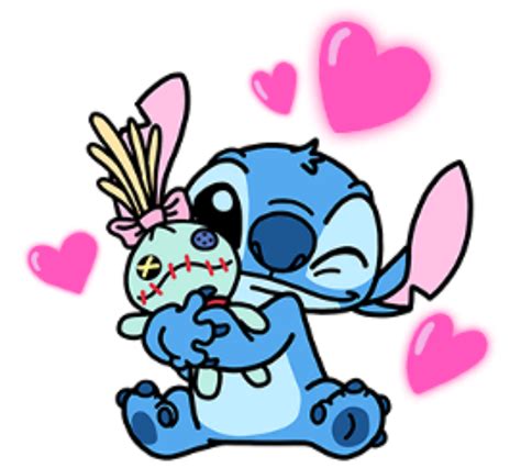 Stitch Love Heart Neon Hug Sticker By Nekogirlmeow