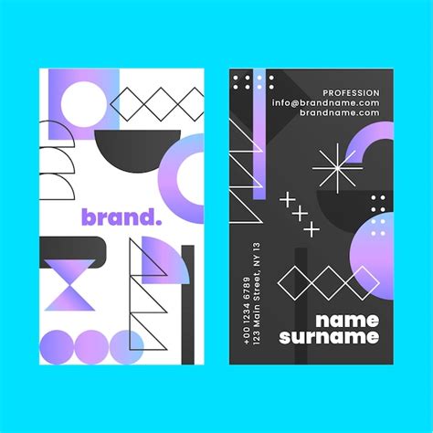 Free Vector Business Geometric Shapes Vertical Business Card