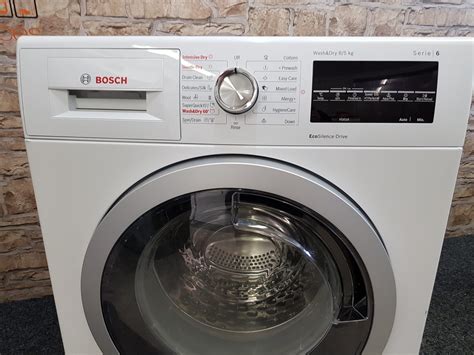 This bosch washer and dryer combo have a compact design. Bosch Serie 6 8+5kg WVG30461GB Washer Dryer | J2K Appliances