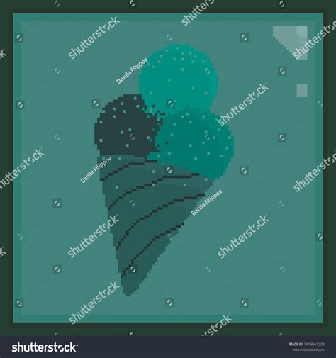 Pixel Art Icon Ice Cream Royalty Free Stock Photo 1419061208