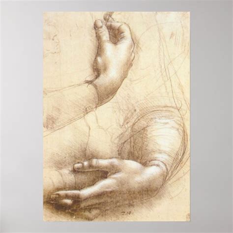 Leonardo Da Vinci Study Of Arms And Hands Poster