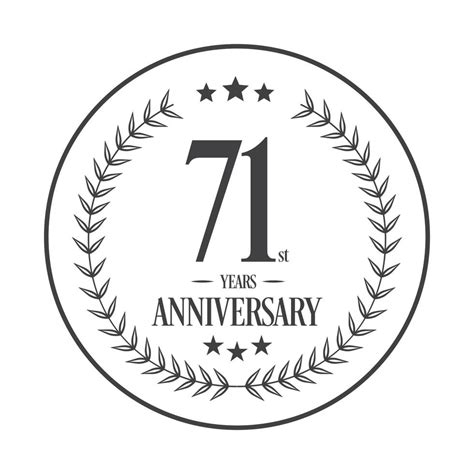 Luxury 71 Anniversary Logo Illustration Vectorfree Vector Illustration