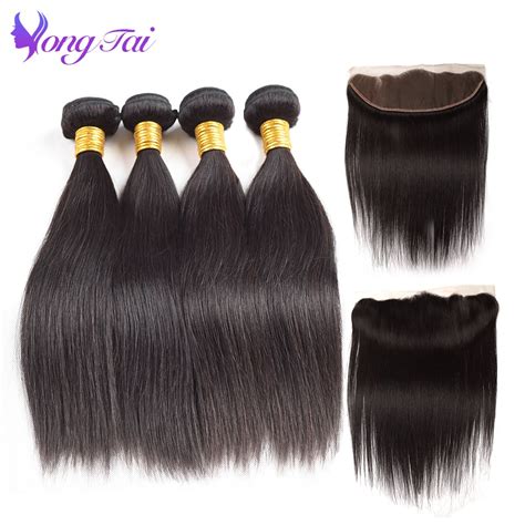 Yongtai Raw Indian Straight Hair Extension 4 Bundles With Natural Color 100 Human Hair Weave