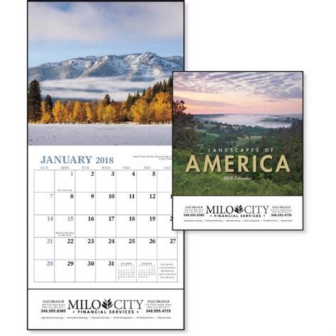 7702 Landscapes Of America Mini Wall Calendar Custom Wall