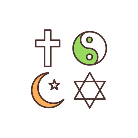 Símbolos Religiosos ícone De Cor Rgb 2132805 Vetor No Vecteezy