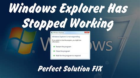 Windows Explorer Has Stopped Working Perfect Solution Fix Windows 7