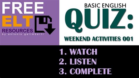 Quiz Weekend Activities 001 Youtube