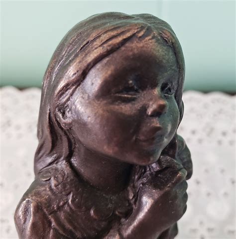 Cold Cast Bronze Heredities Figurine Menton Manor Range Girl With Doll Sculpture Menton Manor