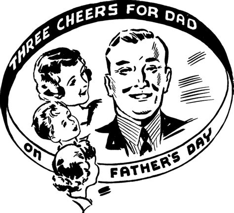 If you are religious, you can share these free religious happy father's day clip art below for your father: Vintage Father's Day Image - Cute! - The Graphics Fairy