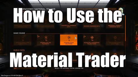 Elite Dangerous How To Use The Material Trader Beyond 30 Youtube