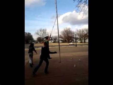 Chick Swinging On The Flag Pole At My School Youtube