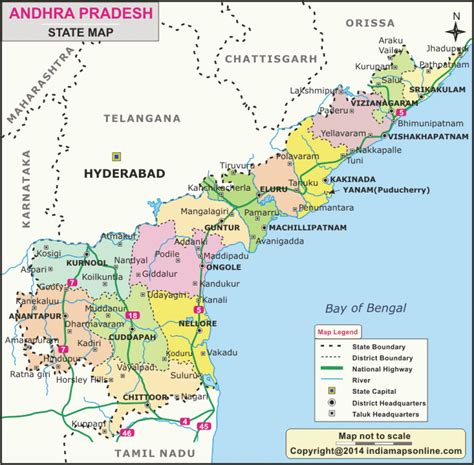 Andhra Pradesh State Capital Map Printable Map