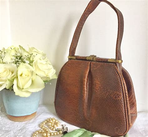 Stunning Art Deco Leather Handbag Pristine Vintage Condition Etsy