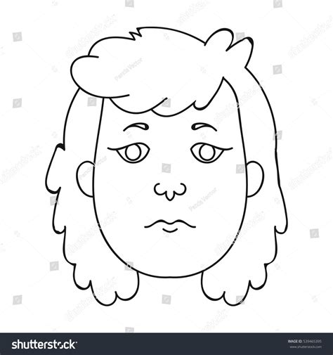 Cavewoman Face Icon Outline Style Isolated Stock Vector Royalty Free