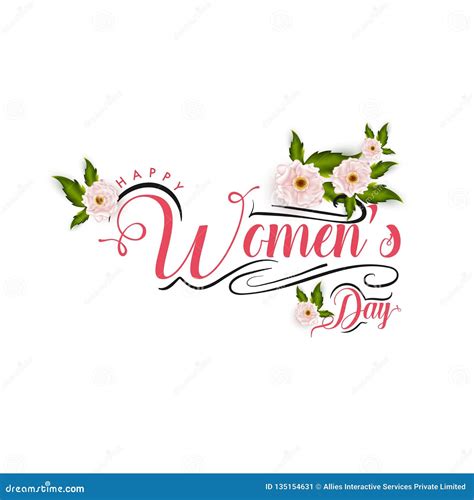 Calligraphy Text Happy Women S Day Stock Illustration Illustration