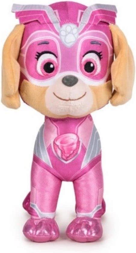 Pluche Paw Patrol Knuffel Skye Mighty Pups Super Paws 27 Cm