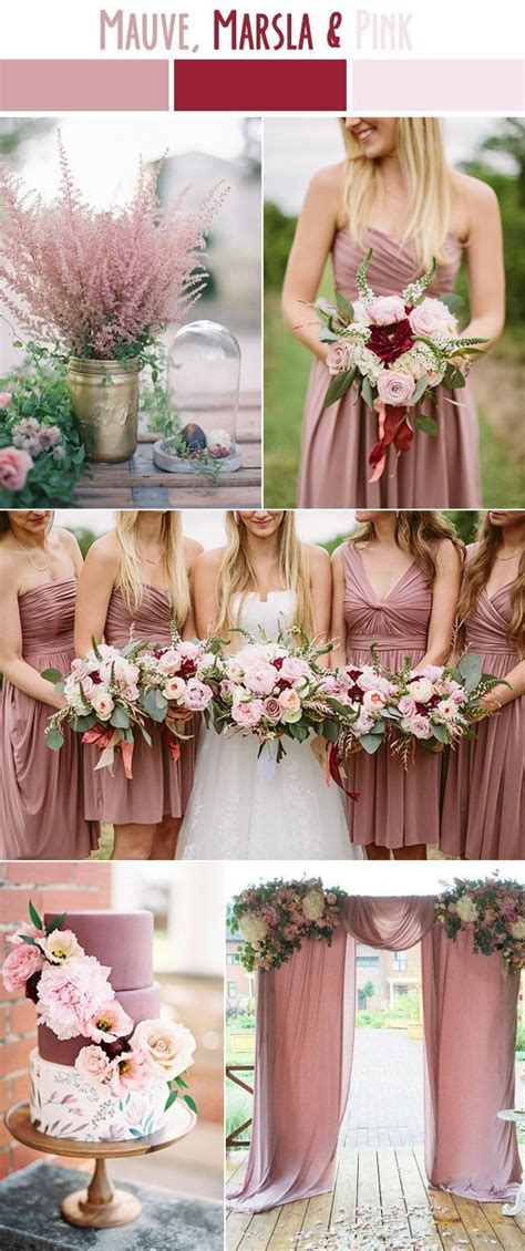 Mauve Marsala And Pink Late Summer Wedding Color Ideas Summer