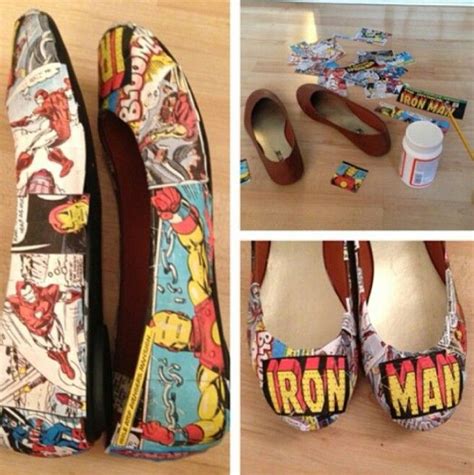 Diy Comic Book Shoes Using Modge Podge Diy Projects