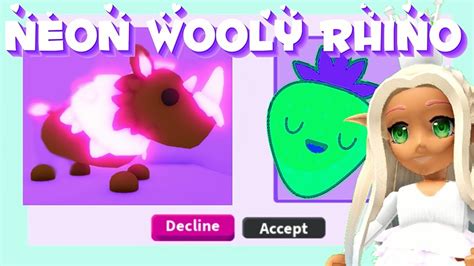 ️🎅🏻 🎄 Trading Neon Wooly Rhino In Adopt Me Youtube