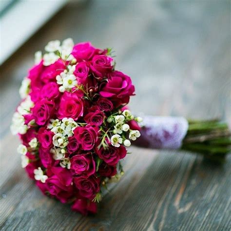 Hot Pink Spray Rose Wedding Bouquet Charming And Elegant Rose