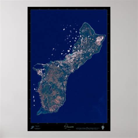 Guam Satellite Poster Photo Print Map