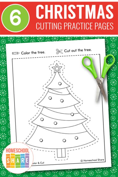 Christmas Cutting Practice Worksheets Homeschool Share