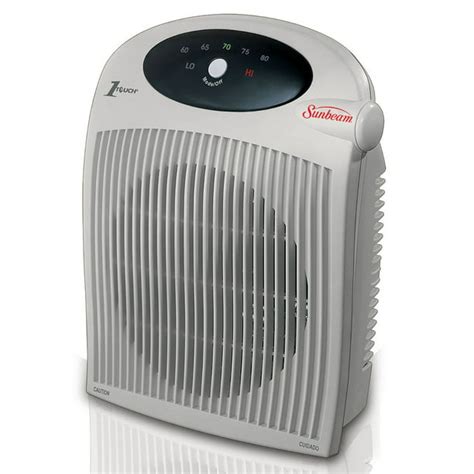 Sunbeam Portable Heater Fan With Alci Cord For Wet Area Protection