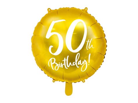 Foil Birthday Helium Balloon 50th Birthday Gold 45 Cm Etsy