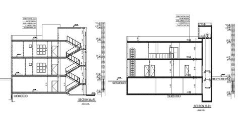 Storey House Building Section Drawing Dwg File Cadbull