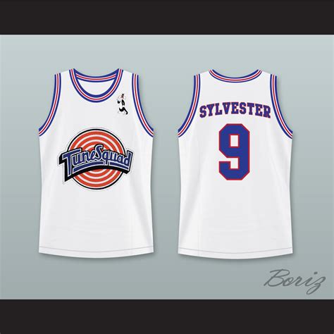 Space Jam Sylvester The Cat 9 Tune Squad Basketball Jersey With