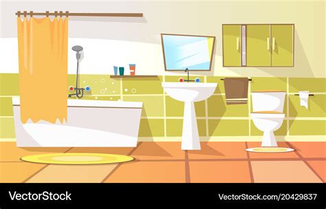 Cartoon Bathroom Interior Background Royalty Free Vector