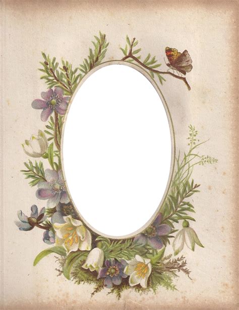 Victorian Photo Album Oval Floral Frame Zibi Vintage Scrap