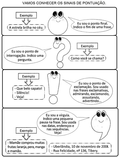 Sinais De Pontuação Atividades Sinais De Pontuação Pontuação