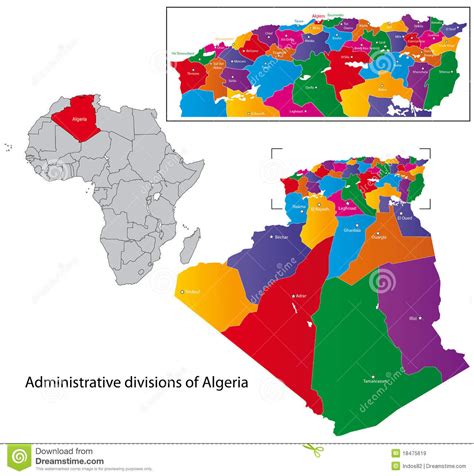 Diese vorlage enthält daten für algerien.sie unterstützt so die vorlagen positionskarte, coordinate, obige karte, karte in einer ecke und positionskarte/ecke. Algerien-Karte Lizenzfreie Stockbilder - Bild: 18475619