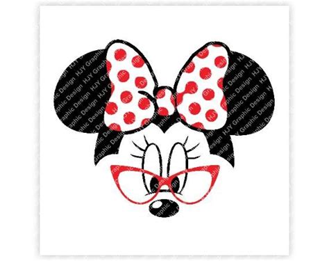 Minnie Mouse Glasses Ears Digital Download Tshirt Cut Etsy