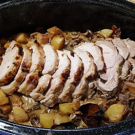 Recette de Roti de porc aux champignons et aux pommes de terre