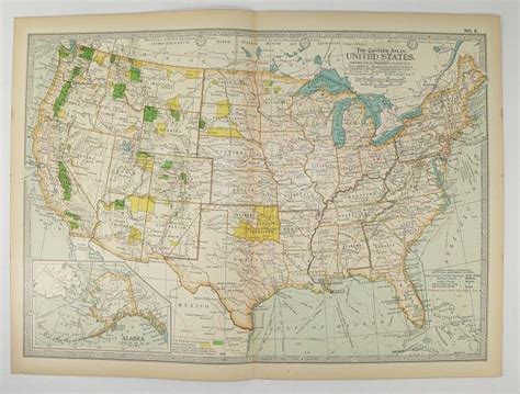 1899 United States Map Vintage Map Of Usa Indian Etsy Vintage Map