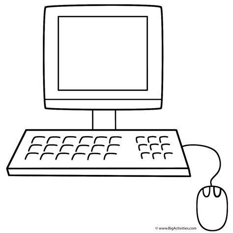 Computer Coloring Page Back To School