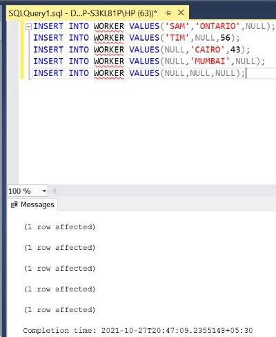 How To Insert Rows With Null Values In Sql Geeksforgeeks